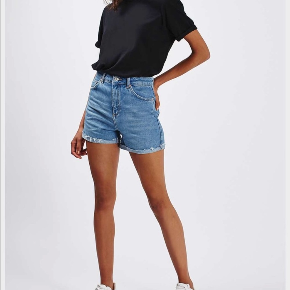 Top shop moto girlfriend jean shorts